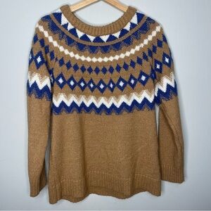 Lane Bryant Classic Long Sleeve Fair Isle Crew Sweater (10/12)